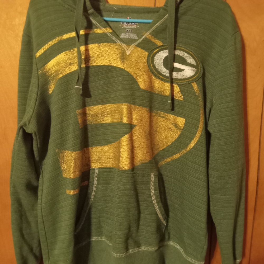 Green Bay Packers Sweater L Large Green Hoodie Pullover Sweatshirt
